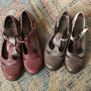 Fidji size 36.5 grey, 37.5 red Mary Janes